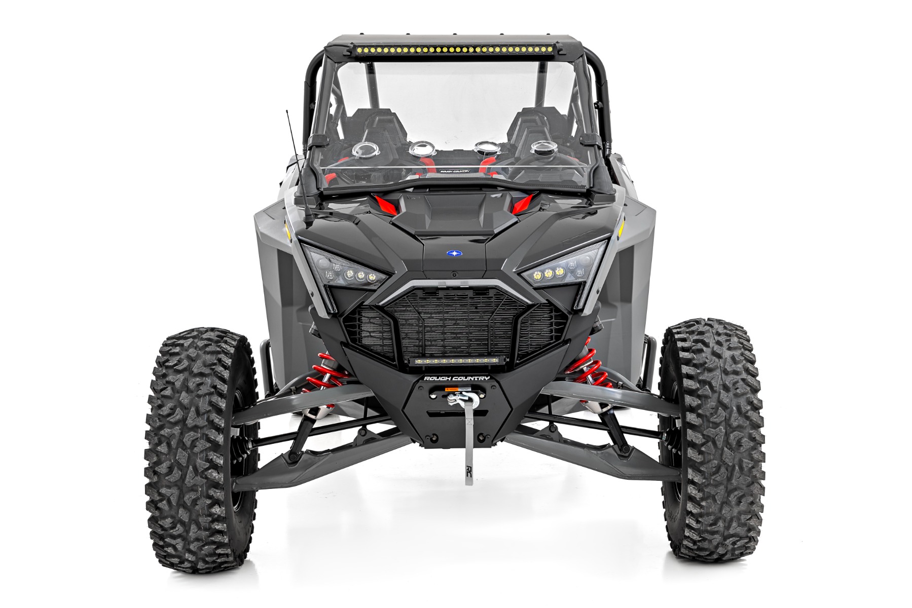 30" Single Row Light Mount | Front | Black Series | White DRL | Polaris RZR Turbo R — view 4