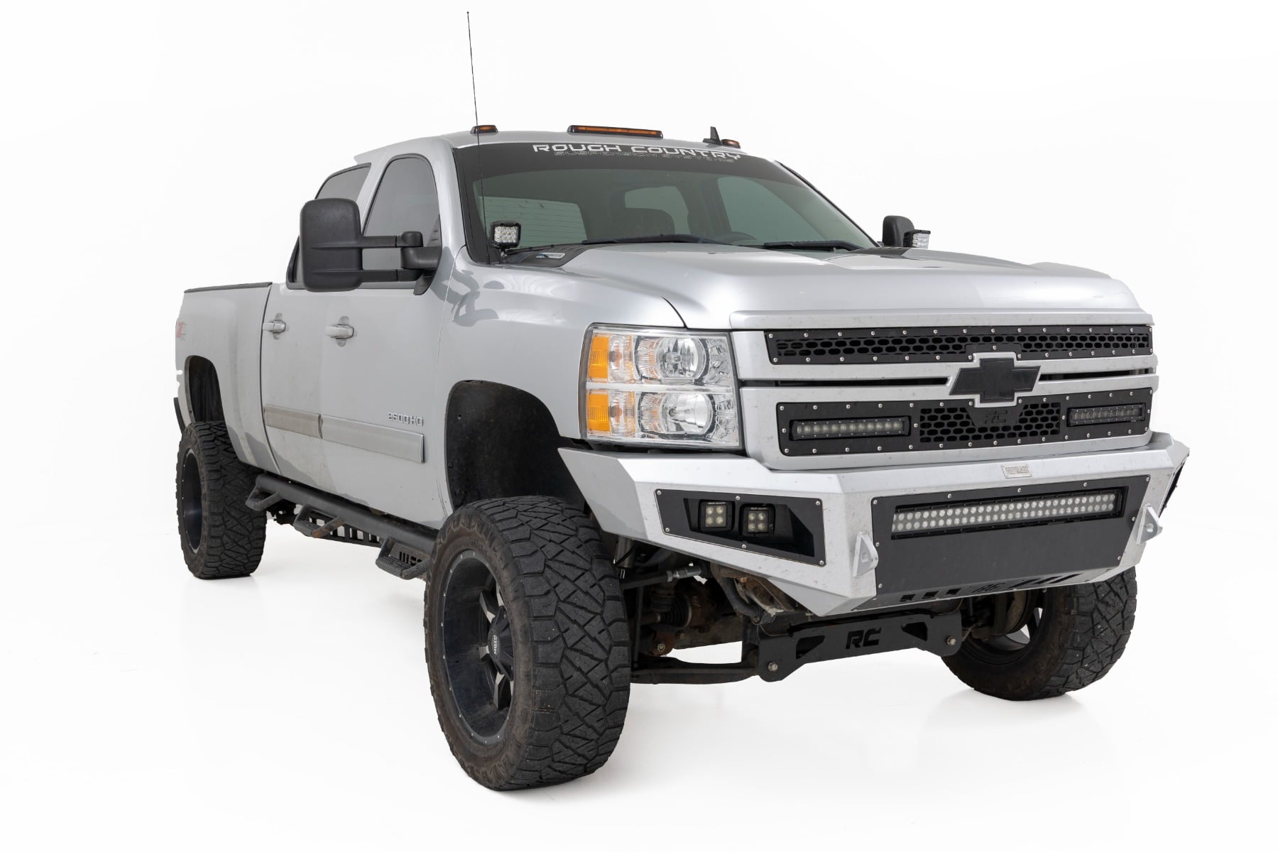 LED Light Kit | Ditch Mount | 2" Black Pair | Flood | Chevy 1500 & Chevy/GMC 2500HD/3500HD (07-14) — view 3