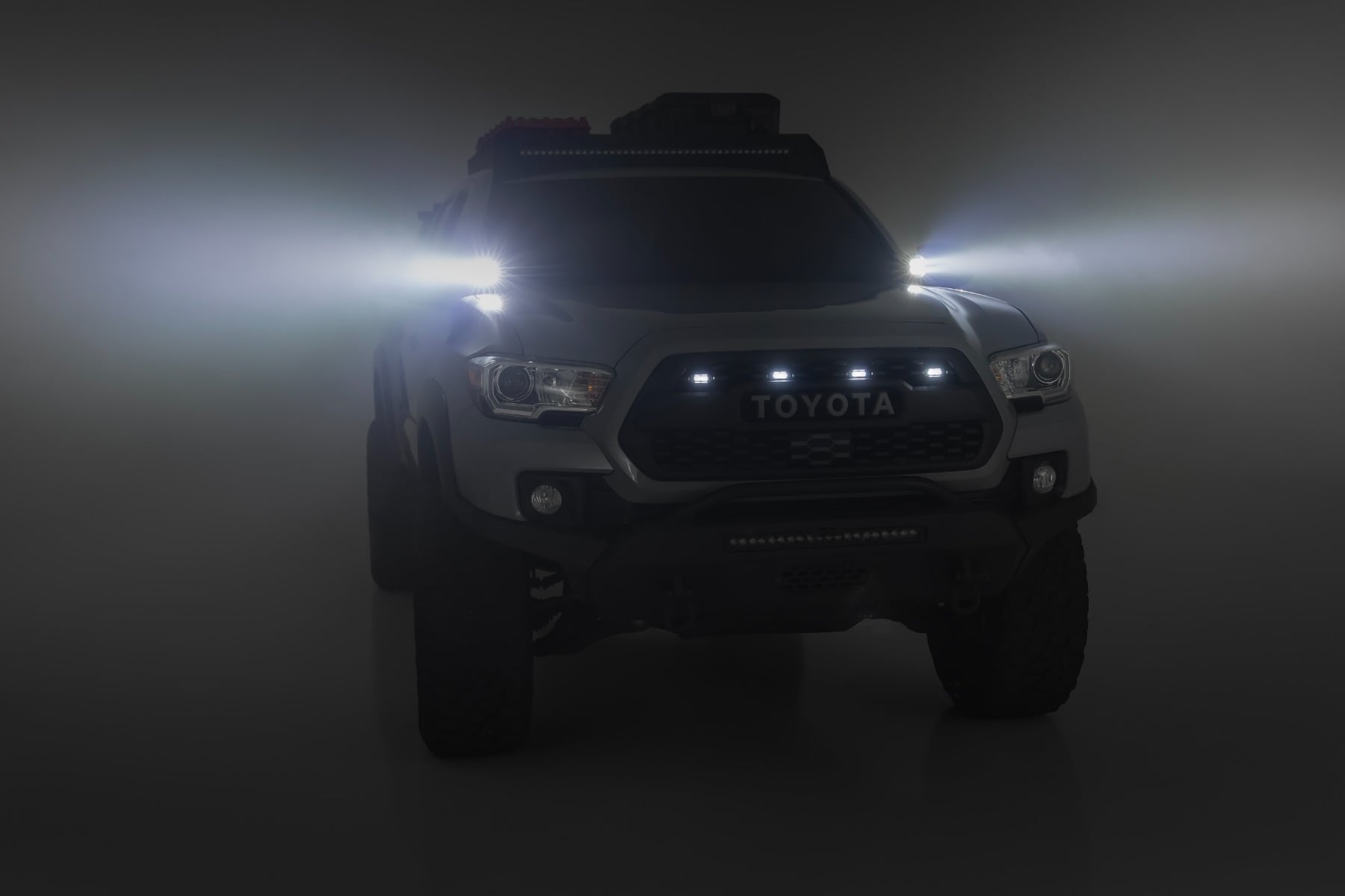 LED Light Kit | Ditch Mount | Black Series Round | 3.5 Inch | Amber DRL | Toyota Tacoma (16-23) — view 5