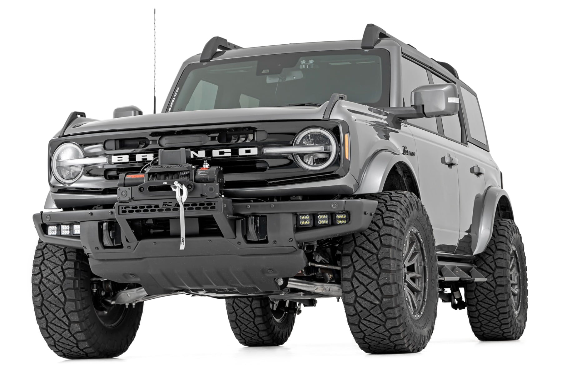 High Winch Mount | All Models | 12000S | 20 Inch Black Single Row LED | Ford Bronco (21-26) — view 6