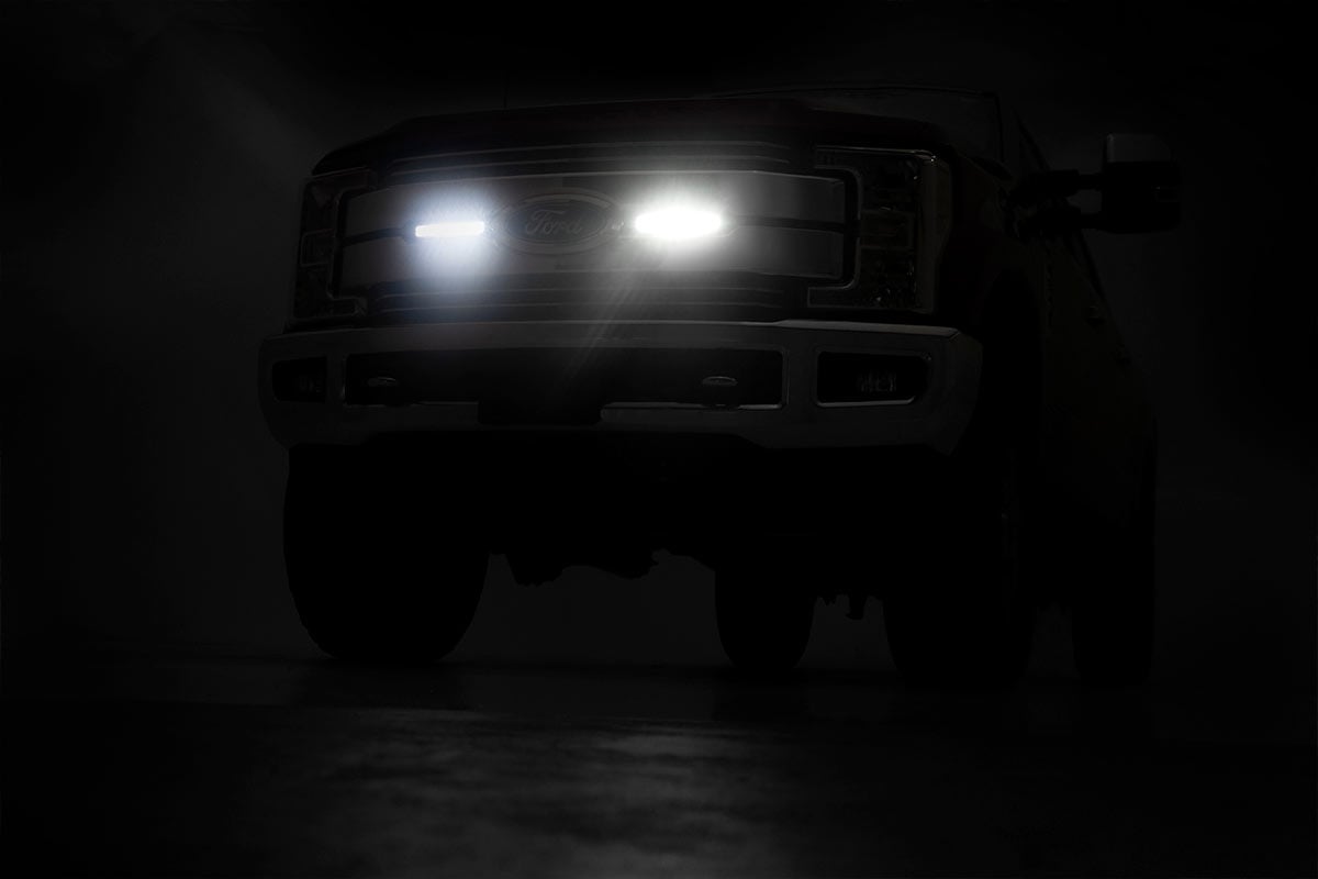 LED Light Kit | Grille Mount | 8" Black Pair | Ford F-250 Super Duty (17-19) view 4