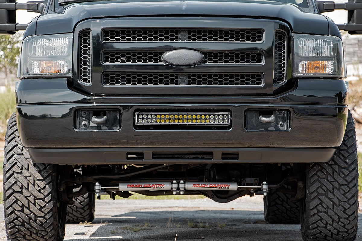 LED Light Kit | Bumper Mount | 20" Black Dual Row | White DRL | Ford F-250/F-350 Super Duty (05-07) — view 2