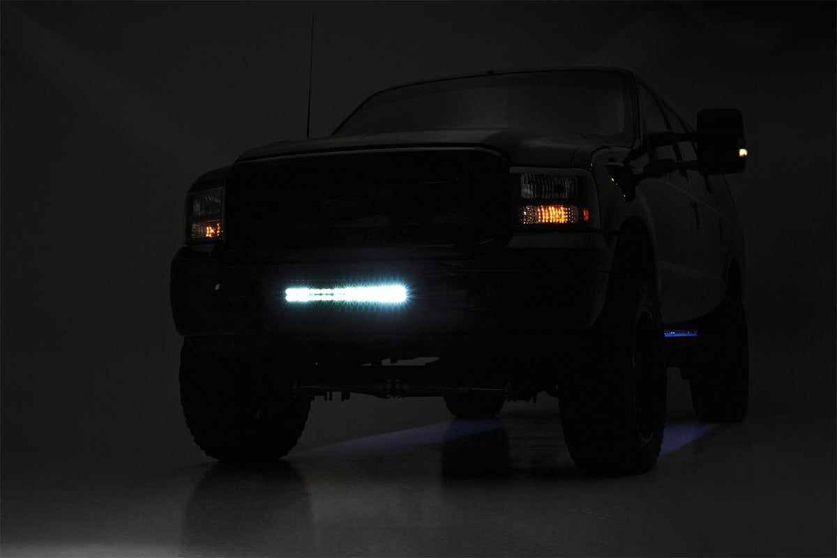 LED Light Kit | Bumper Mount | 20" Black Dual Row | White DRL | Ford F-250/F-350 Super Duty (05-07) — view 3