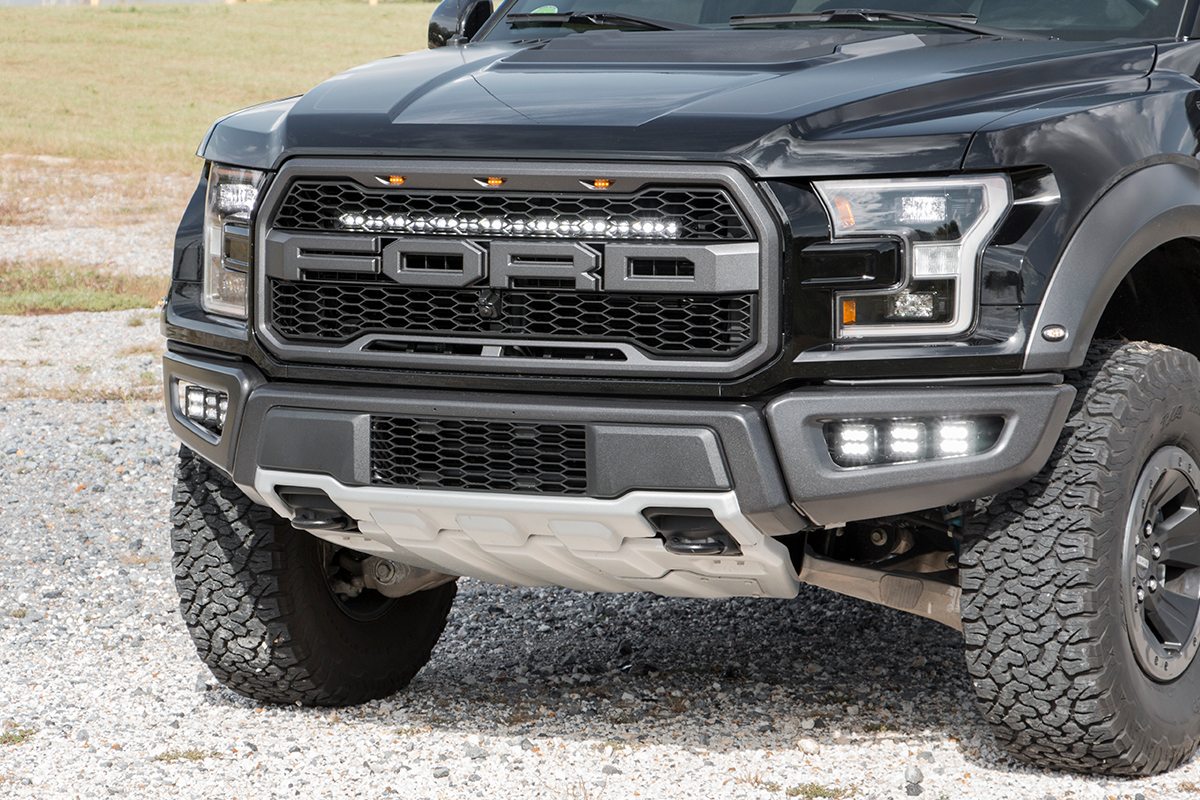 LED Light Kit | Grille Mount | 30" Black Single Row | White DRL | Ford Raptor (17-20) — view 2