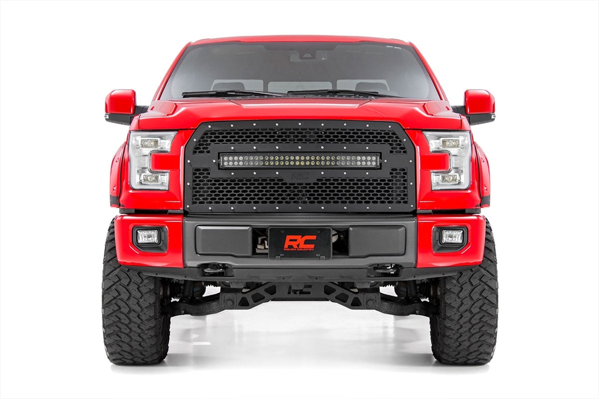 Mesh Grille | 30" Dual Row LED | Black | Ford F-150 2WD/4WD (2015-2017) — view 2