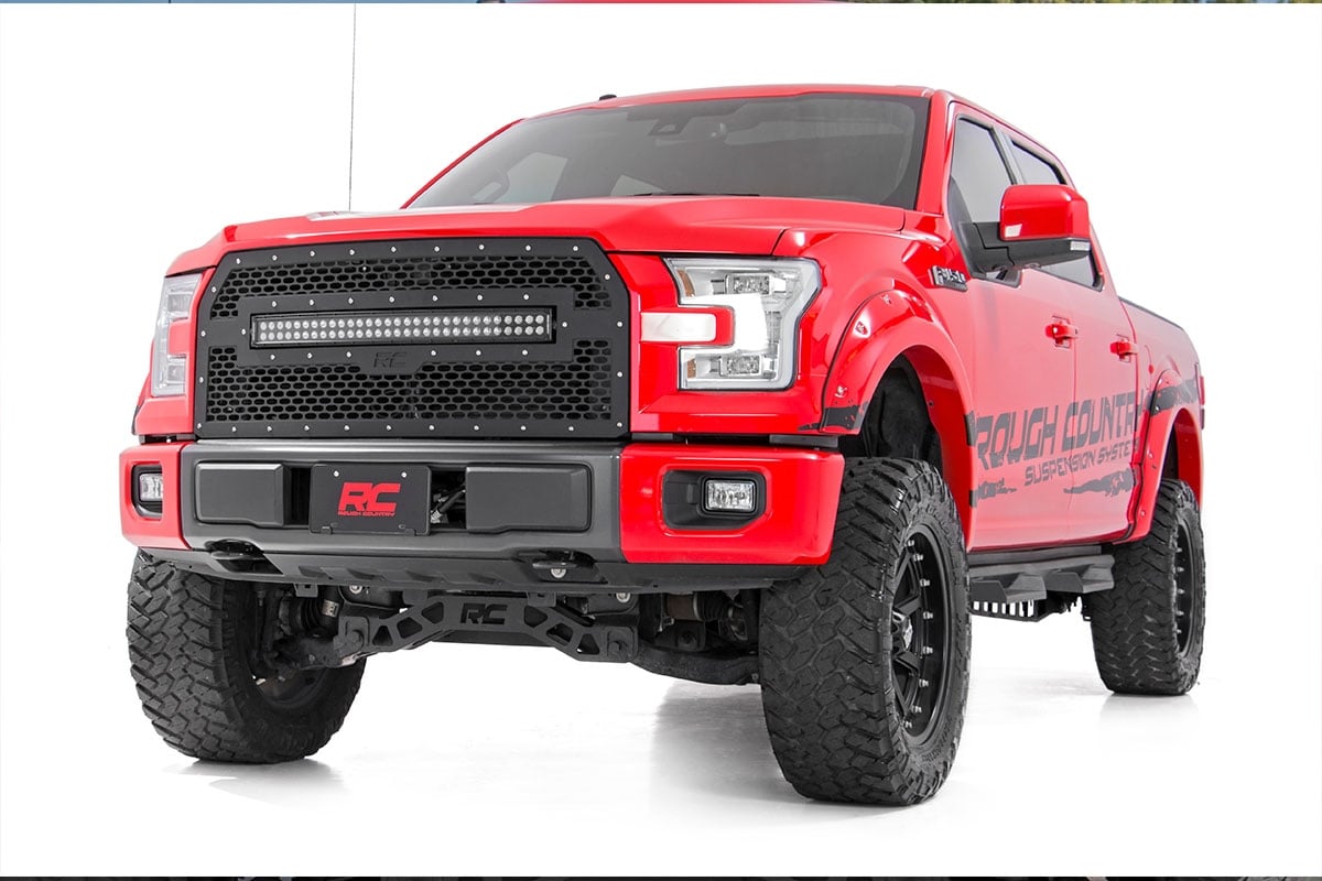 Mesh Grille | 30" Dual Row LED | Black | Ford F-150 2WD/4WD (2015-2017) — view 4