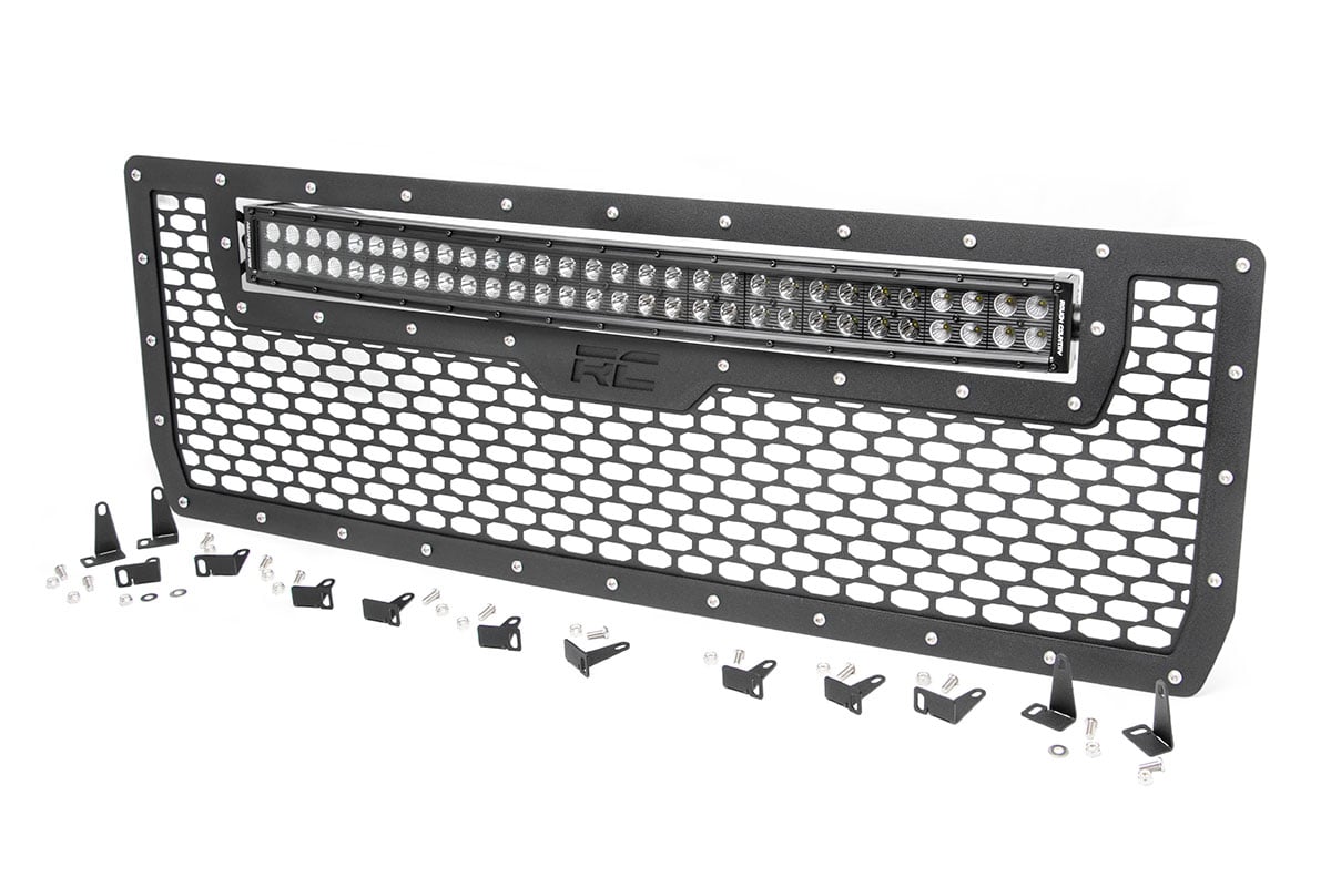 Mesh Grille | 30" Dual Row LED | Black | GMC Sierra 1500 2WD/4WD (2014-2015) — view 3