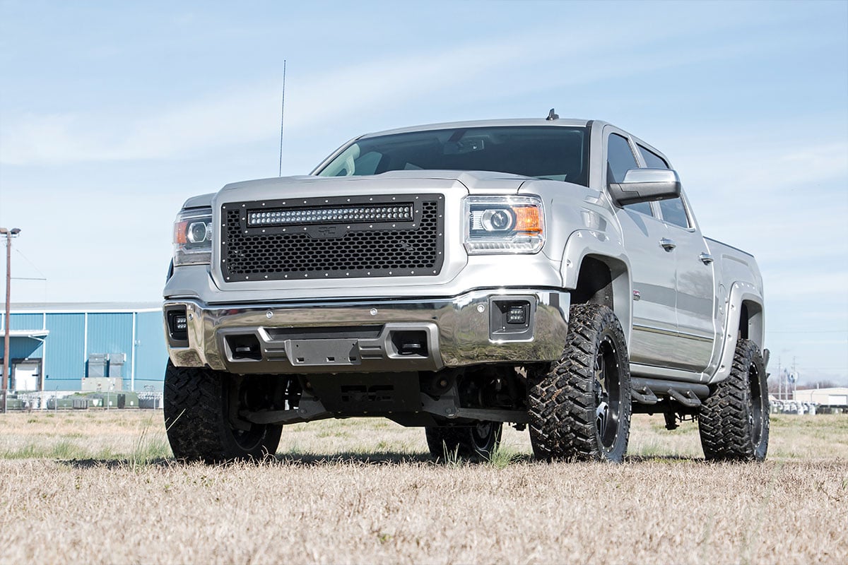 Mesh Grille | 30" Dual Row LED | Black | GMC Sierra 1500 2WD/4WD (2014-2015) — view 5