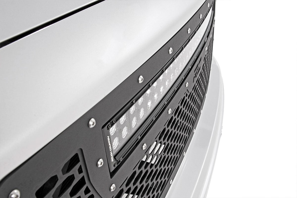 Mesh Grille | 30" Dual Row LED | Black | GMC Sierra 1500 2WD/4WD (2014-2015) — view 6