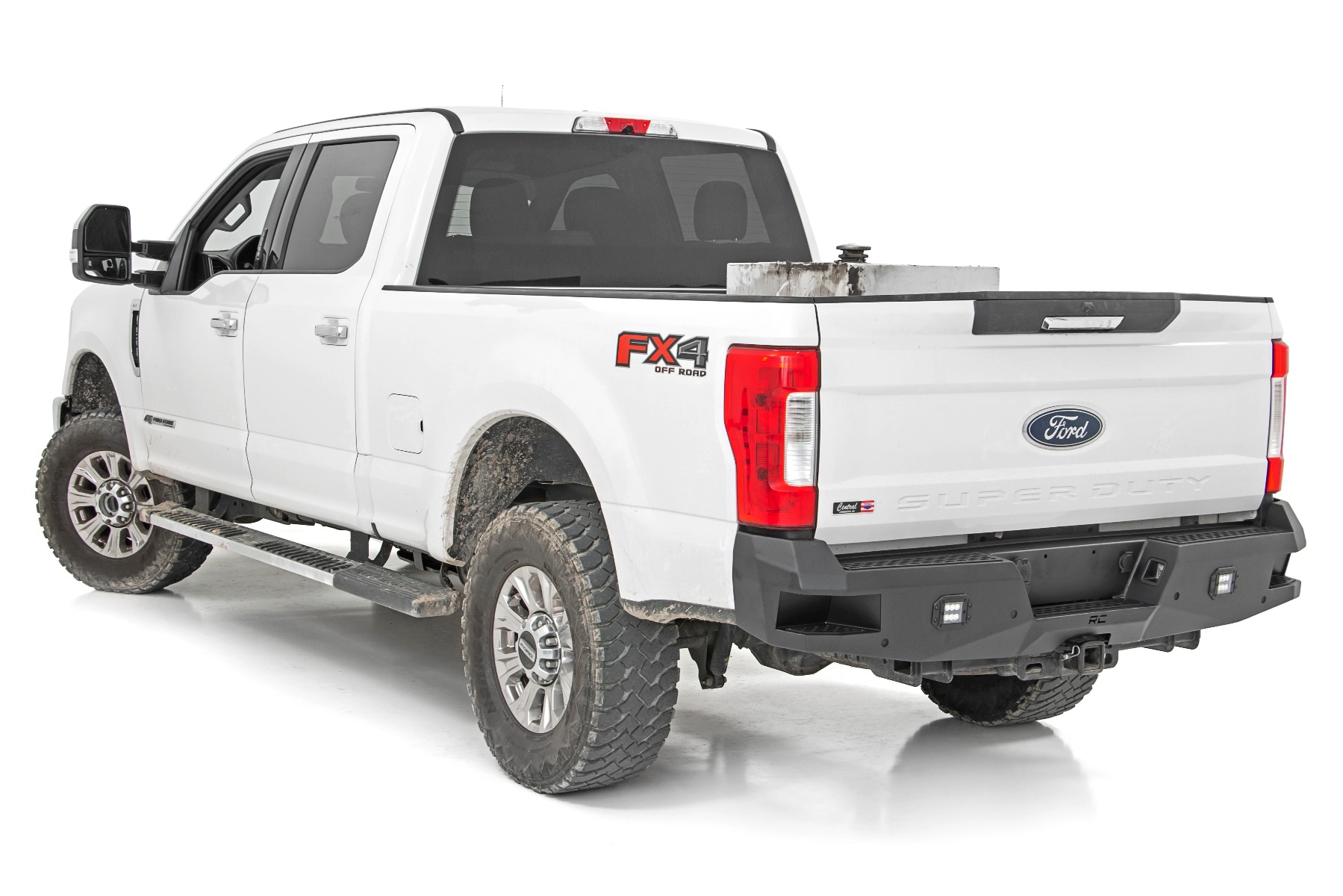 Rear Step Bumper Assembly For 2017-2019 Ford F-250 / F-350 Super Duty W/ Park Assist Holes – Chrome Steel (Turitrade TR49730)