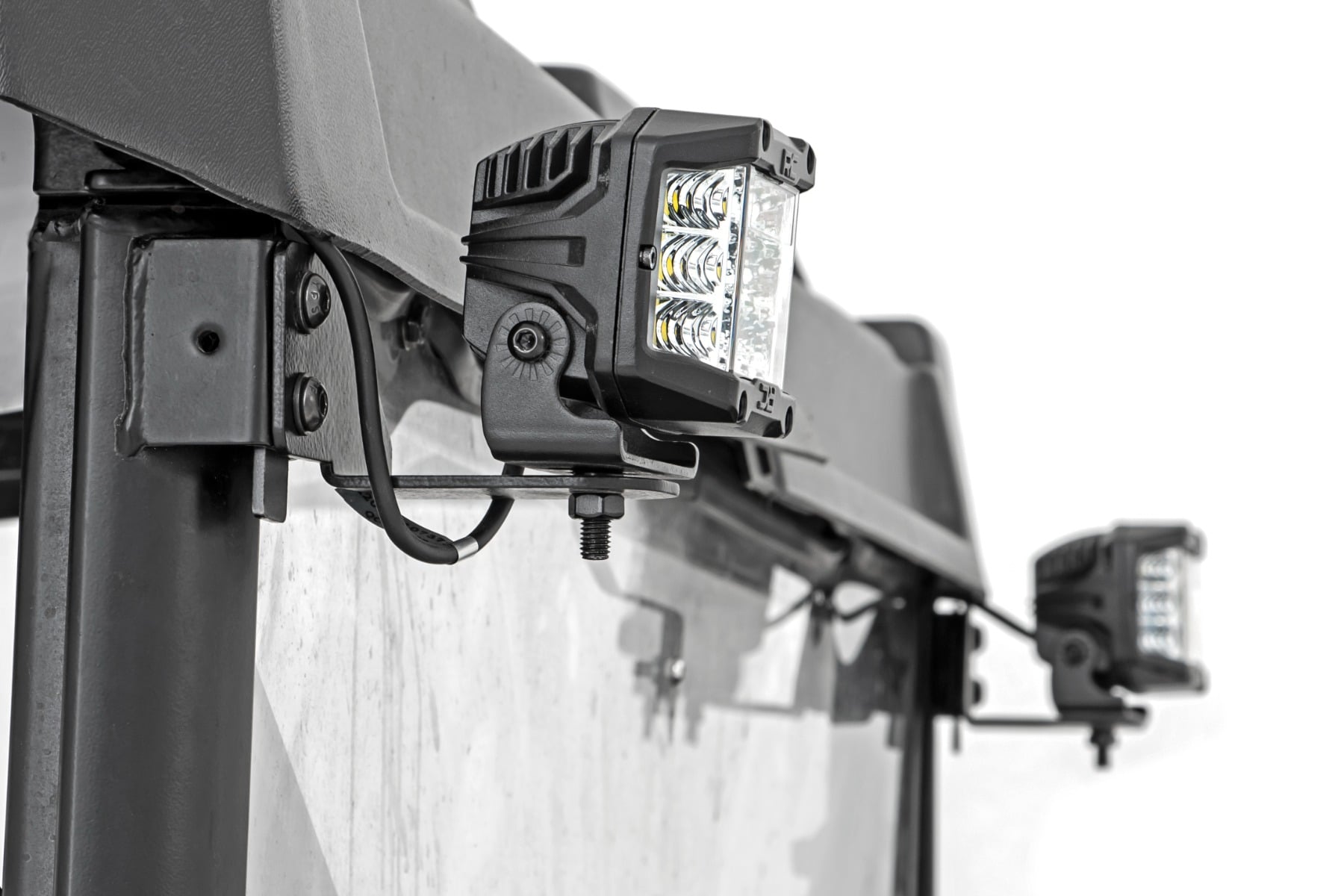 LED Light | RR Cage Mount | 2" Black Flood Pair | Polaris Ranger 1000/Ranger XP 900/1000 — view 2