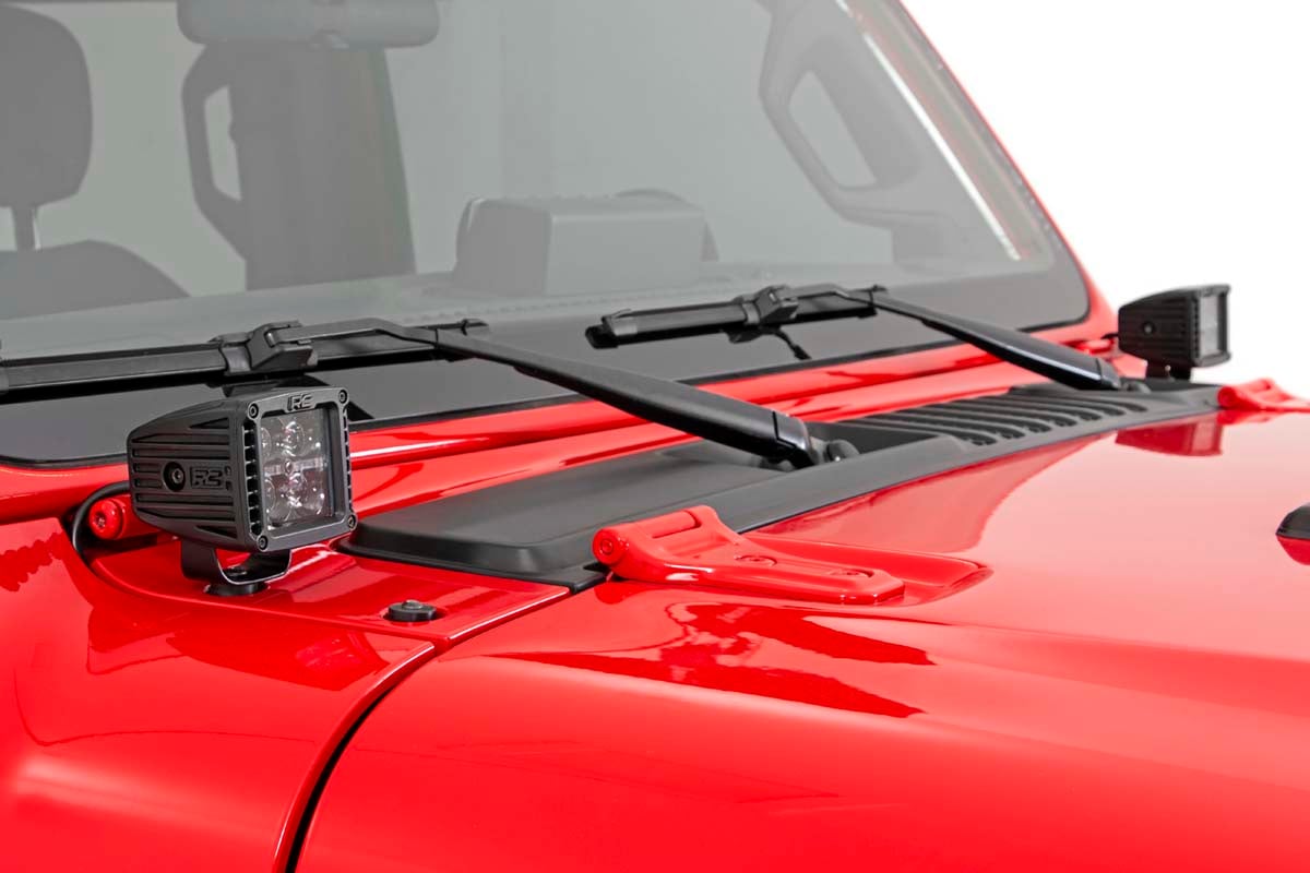 LED Light Kit | Cowl Mount | 2" Black Pair | Amber DRL | Jeep Gladiator JT/Wrangler JL (18-26) — view 2