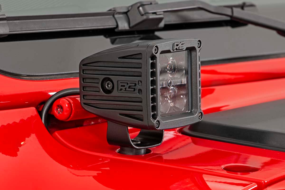 LED Light Kit | Cowl Mount | 2" Black Pair | White DRL | Jeep Gladiator JT/Wrangler JL (18-26) — view 3