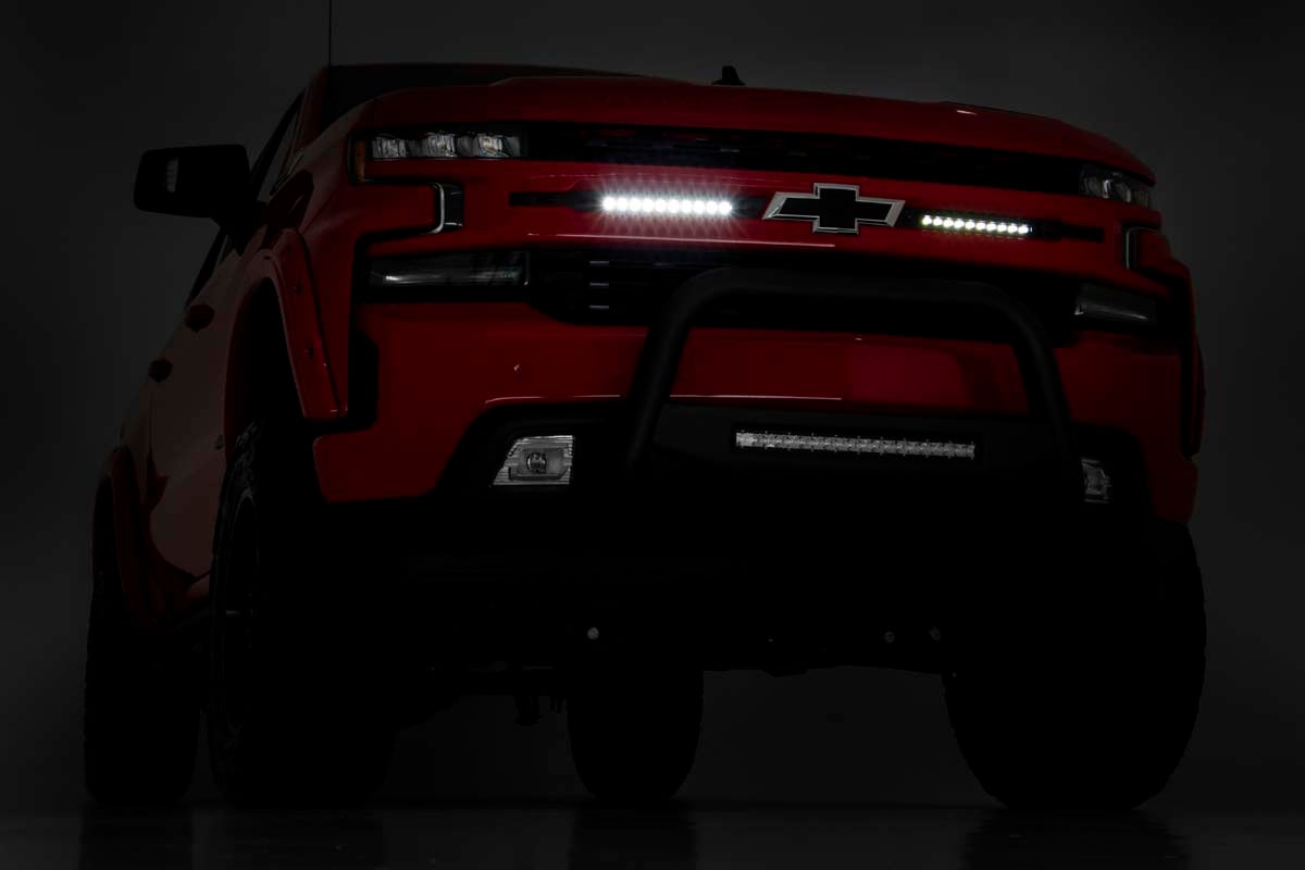 LED Light Kit | Grille Mount | 10" Chrome Slimline Pair | Chevy Silverado 1500 (19-22) — view 5