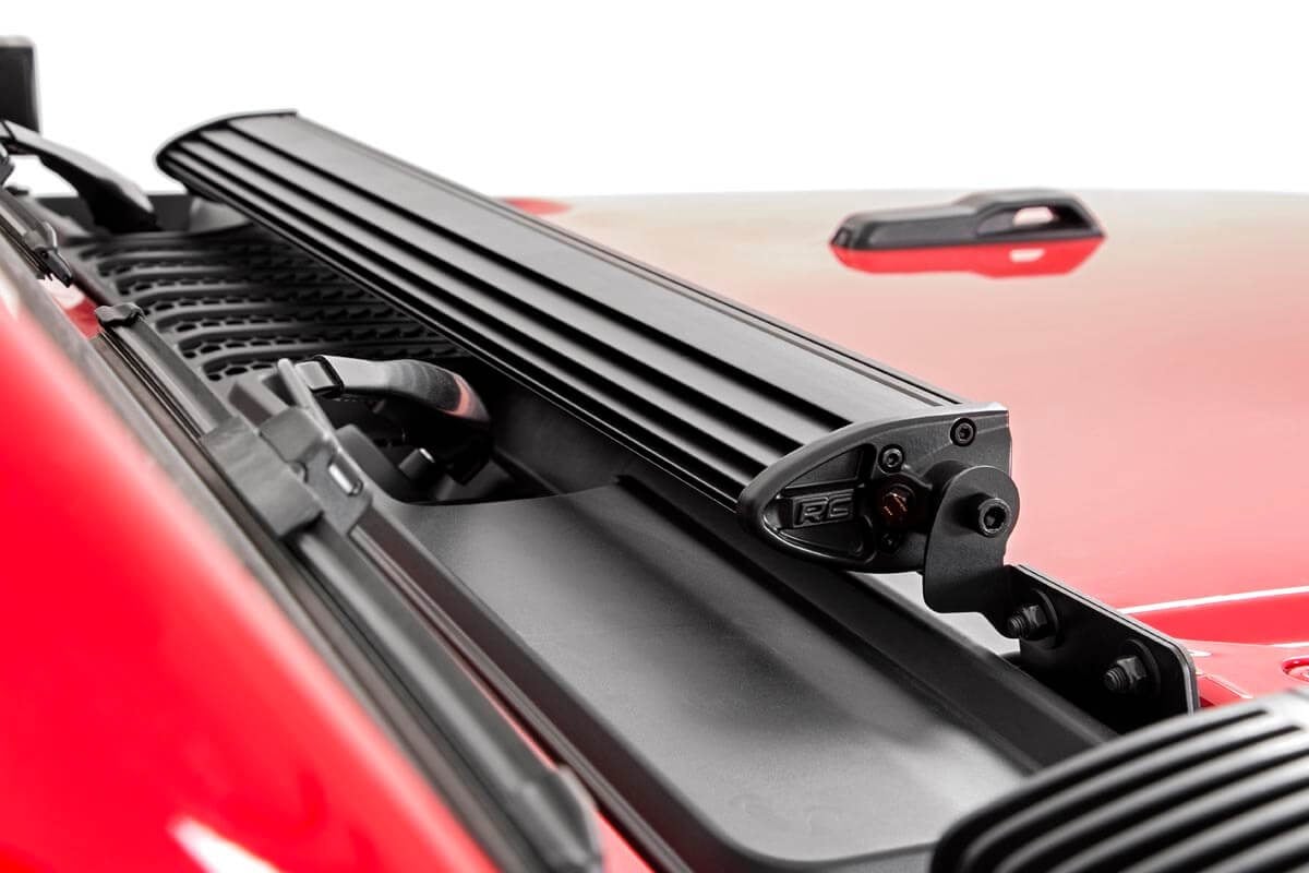 LED Light Kit | Hood Mount | 30" Black Single Row | Jeep Gladiator JT/Wrangler JL (18-26) — view 3