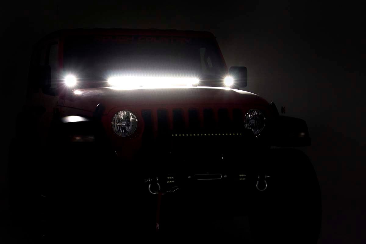 LED Light Kit | Cowl Mount | 2" Black Pair | Amber DRL | Jeep Gladiator JT/Wrangler JL (18-26) — view 4