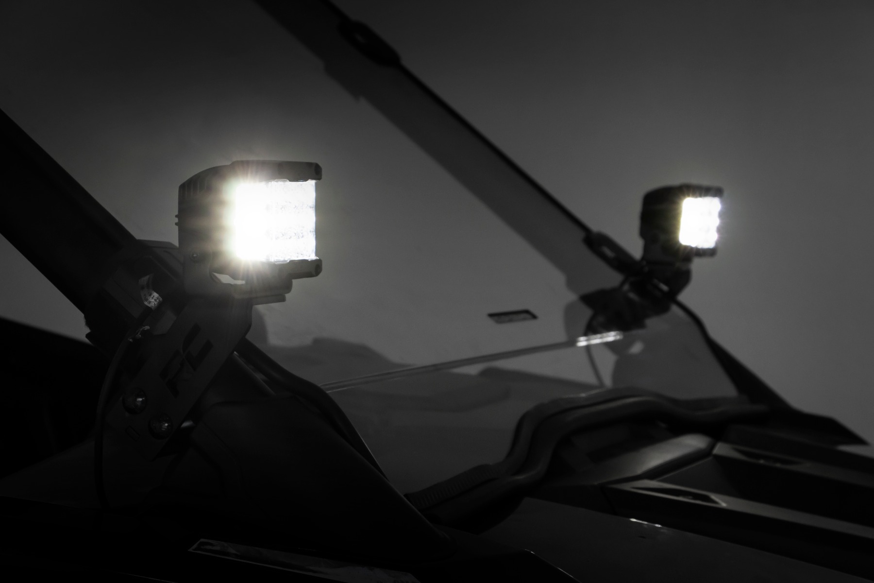 LED Light Kit | "A" Pillar Mount | 2" Black Pair | Amber DRL | Polaris RZR PRO XP — view 6