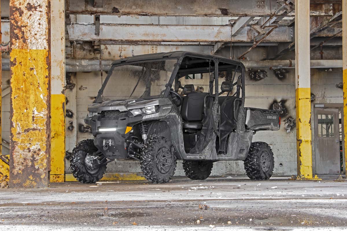LED Light | Bumper Mount | 12" Black Single Row | White DRL | Can-Am Defender HD 8/HD 9/HD 10 — view 4