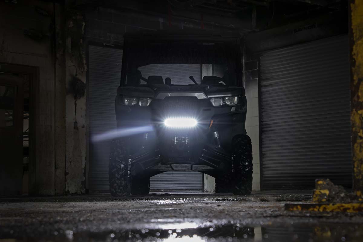 LED Light | Bumper Mount | 12" Black Single Row | White DRL | Can-Am Defender HD 8/HD 9/HD 10 — view 6