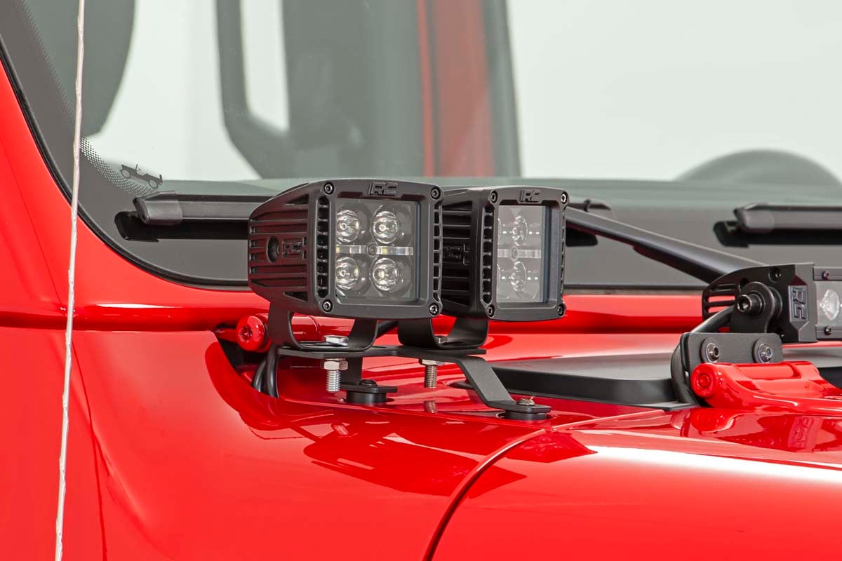 LED Light Kit | Quad | Cowl Mount | 2" Black | White DRL | Jeep Gladiator JT/Wrangler JL (18-26) — view 6