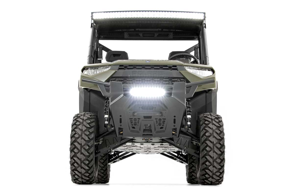 LED Light Kit | Bumper Mount | 12" Black Single Row | White DRL | Polaris Ranger XP 1000 — view 4