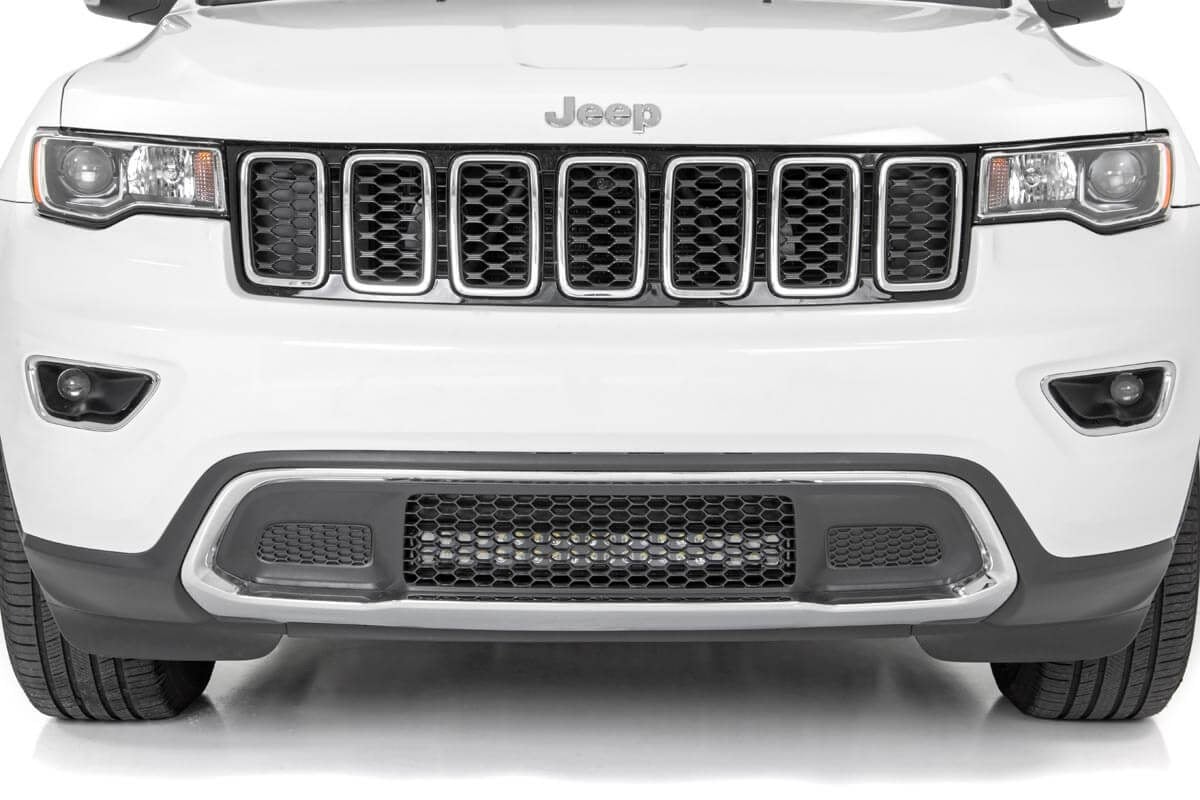 LED Light Kit | Bumper Mount | 20" Black Dual Row| Amber DRL | Jeep Grand Cherokee WK2 (11-20) — view 3