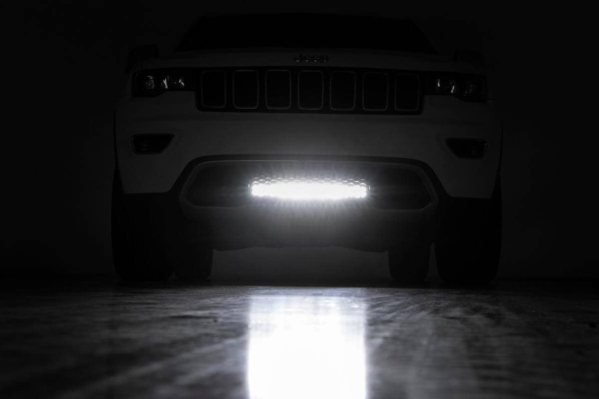 LED Light Kit | Bumper Mount | 20" Black Dual Row | White DRL | Jeep Grand Cherokee WK2 (11-20) — view 5