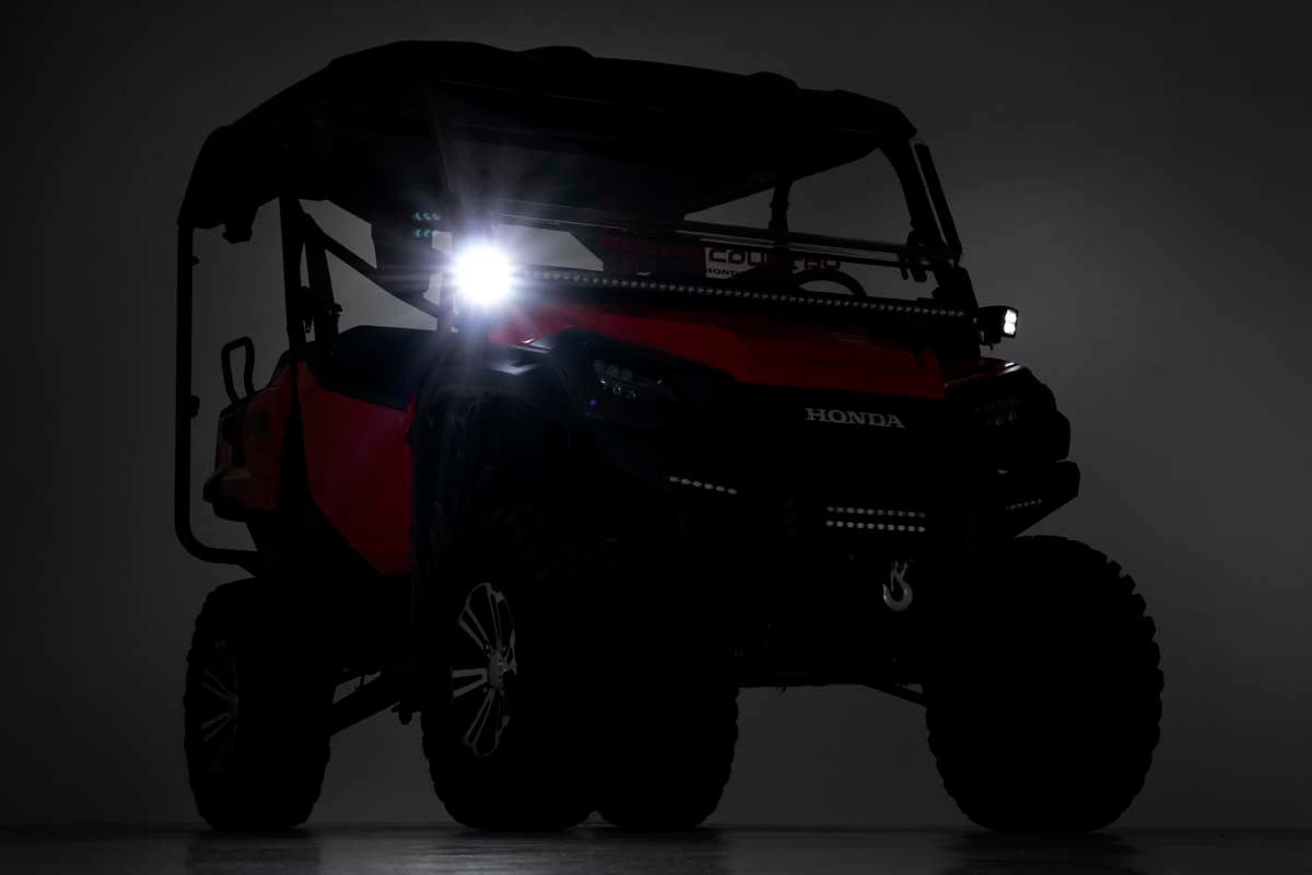 LED Light Kit | Cage Mount | 2" Chrome Pair | Wide Angle | Honda Pioneer 1000 — view 2