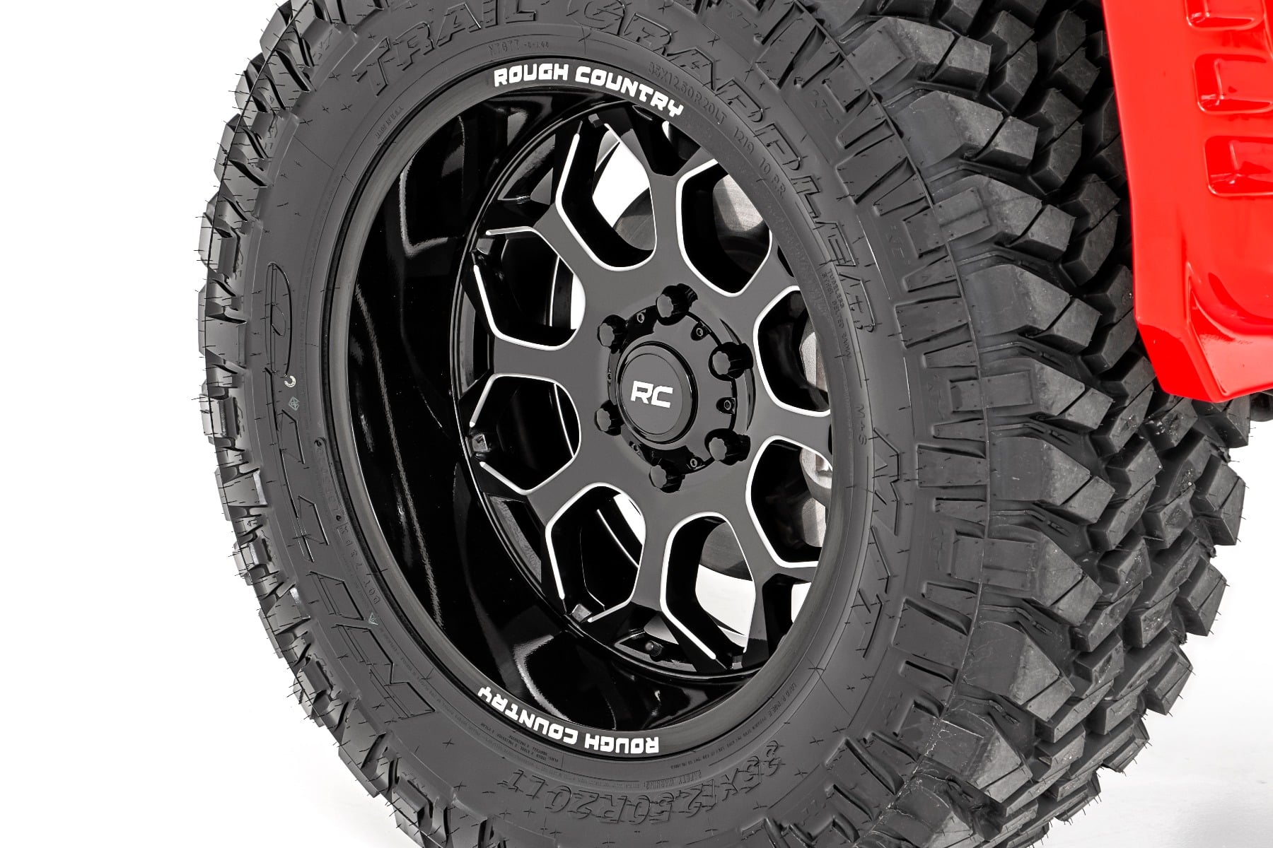 Rough Country 96 Series Wheel | One-Piece | Gloss Black | 20x9 | 6x5.5 | +0mm view 4