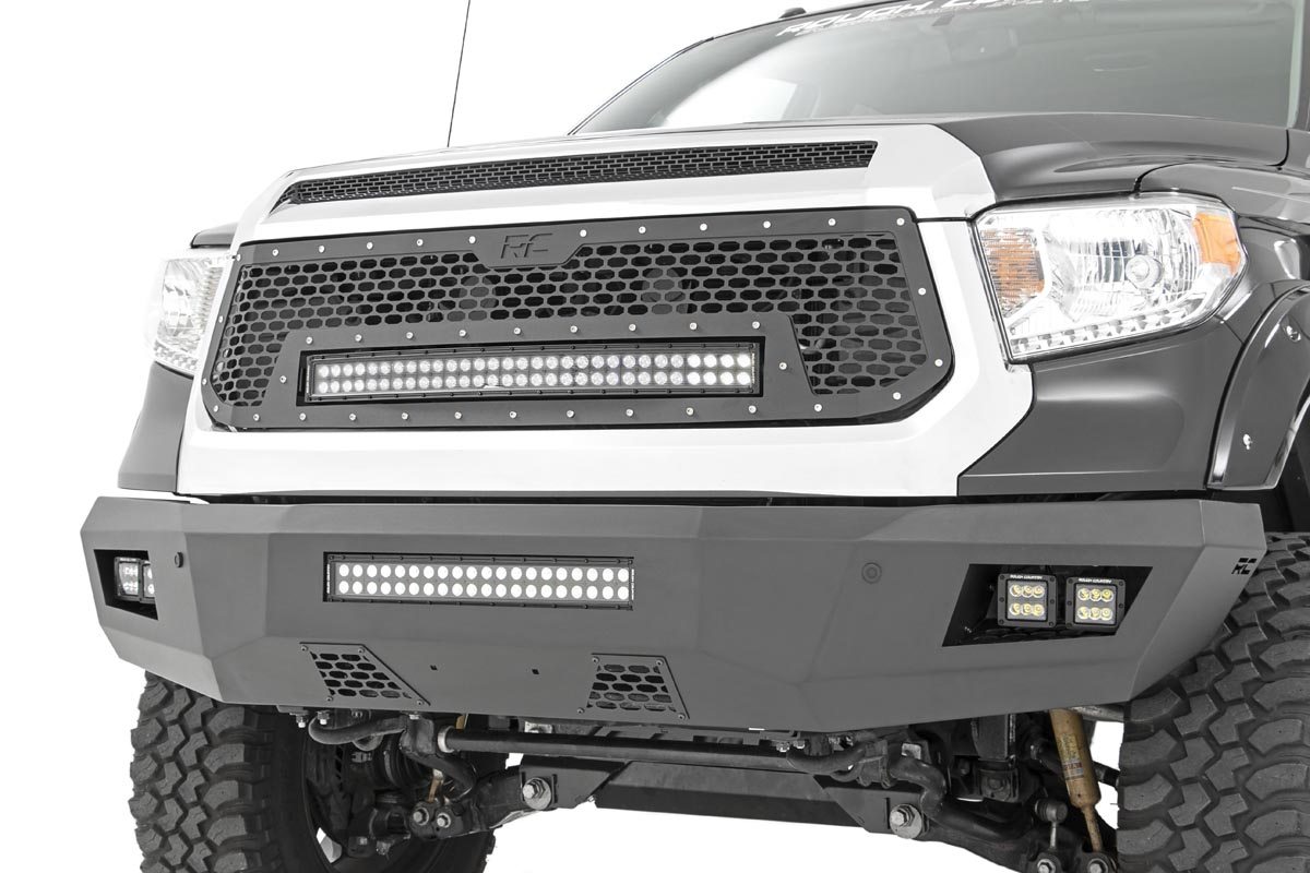 Mesh Grille | 30" Dual Row LED | Black | Amber DRL | Toyota Tundra (14-17) view 2