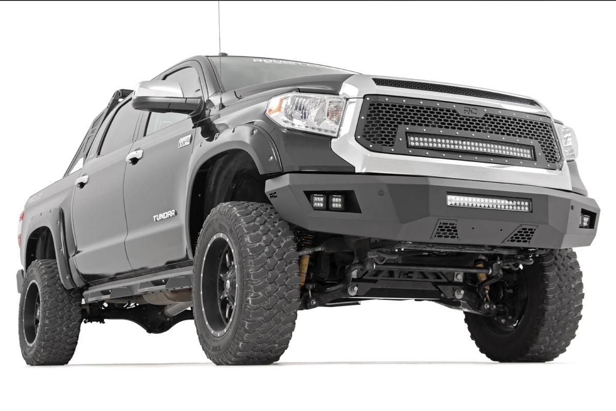 Mesh Grille | 30" Dual Row LED | Black | White DRL | Toyota Tundra (14-17) view 4