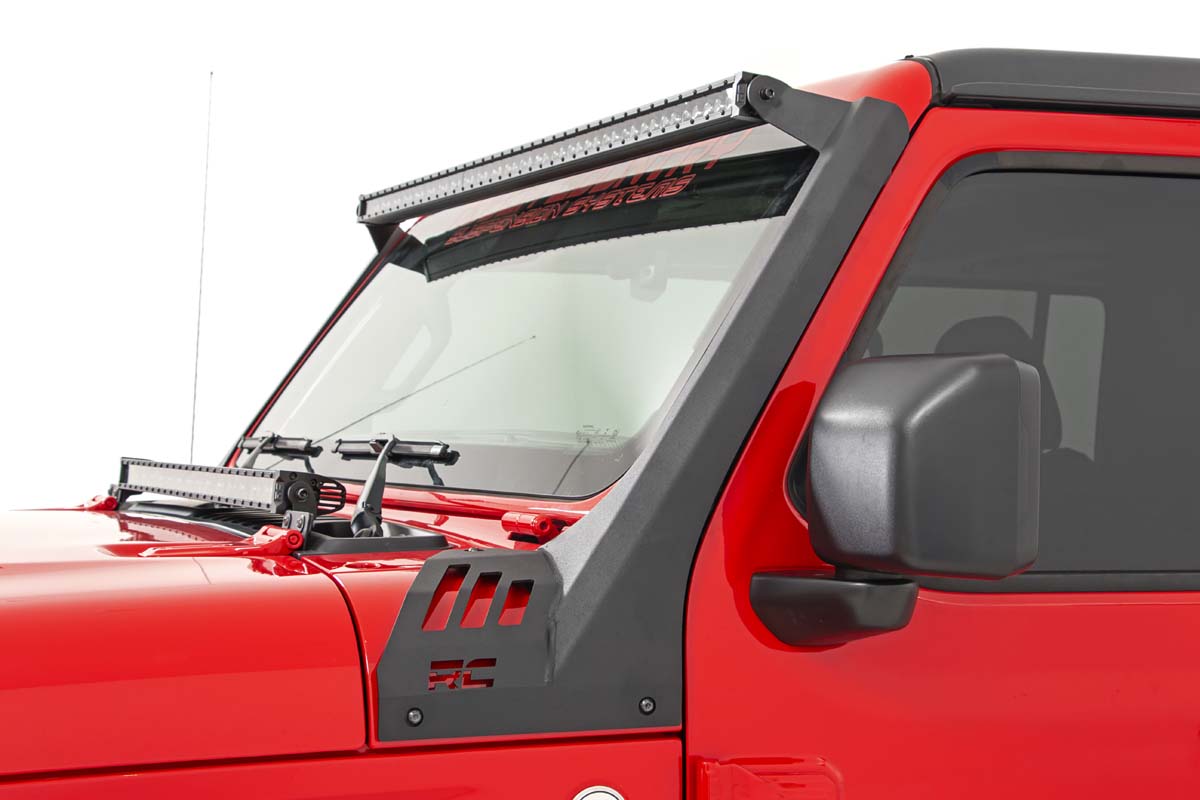 LED Light Kit | Windshield Mount | 50" BLK Dual Row | Jeep Gladiator JT/Wrangler JL (18-26) view 2