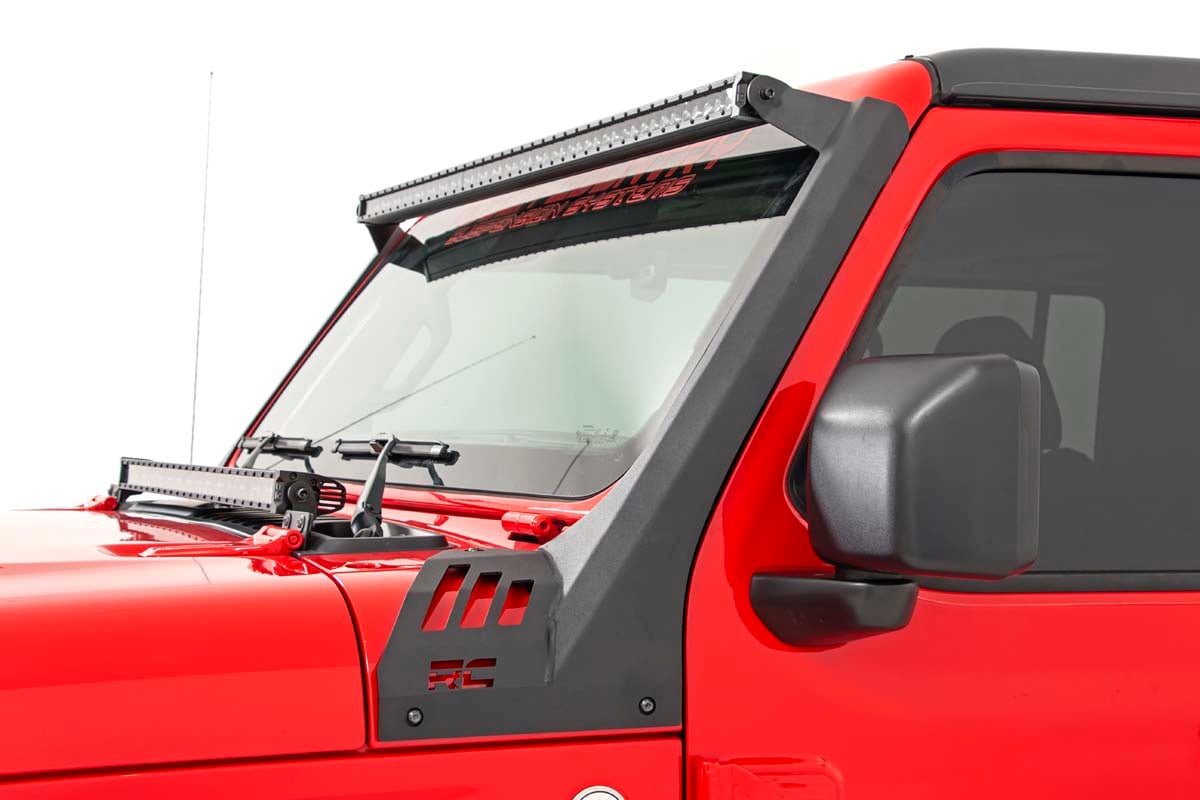 LED Light Kit | Windshield Mount | 50" BLK Single Row | Jeep Gladiator JT/Wrangler JL (18-26) — view 2
