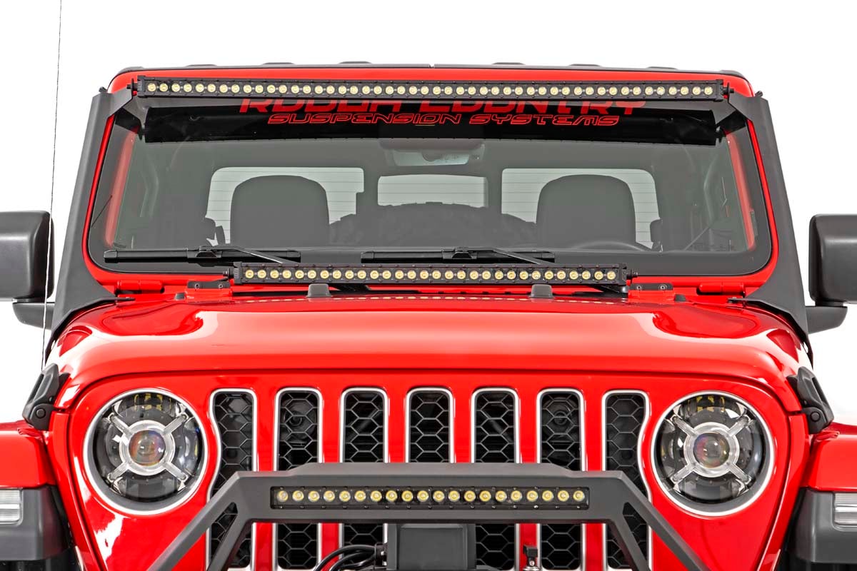 LED Light Kit | Windshield Mount | 50" BLK Single Row | Jeep Gladiator JT/Wrangler JL (18-26) — view 6