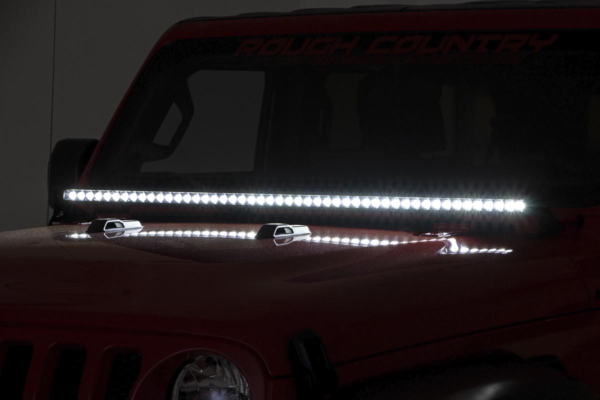 LED Light Kit | Cowl Mount | 50" Spectrum Single Row | Jeep Gladiator JT/Wrangler JL (18-26) — view 4