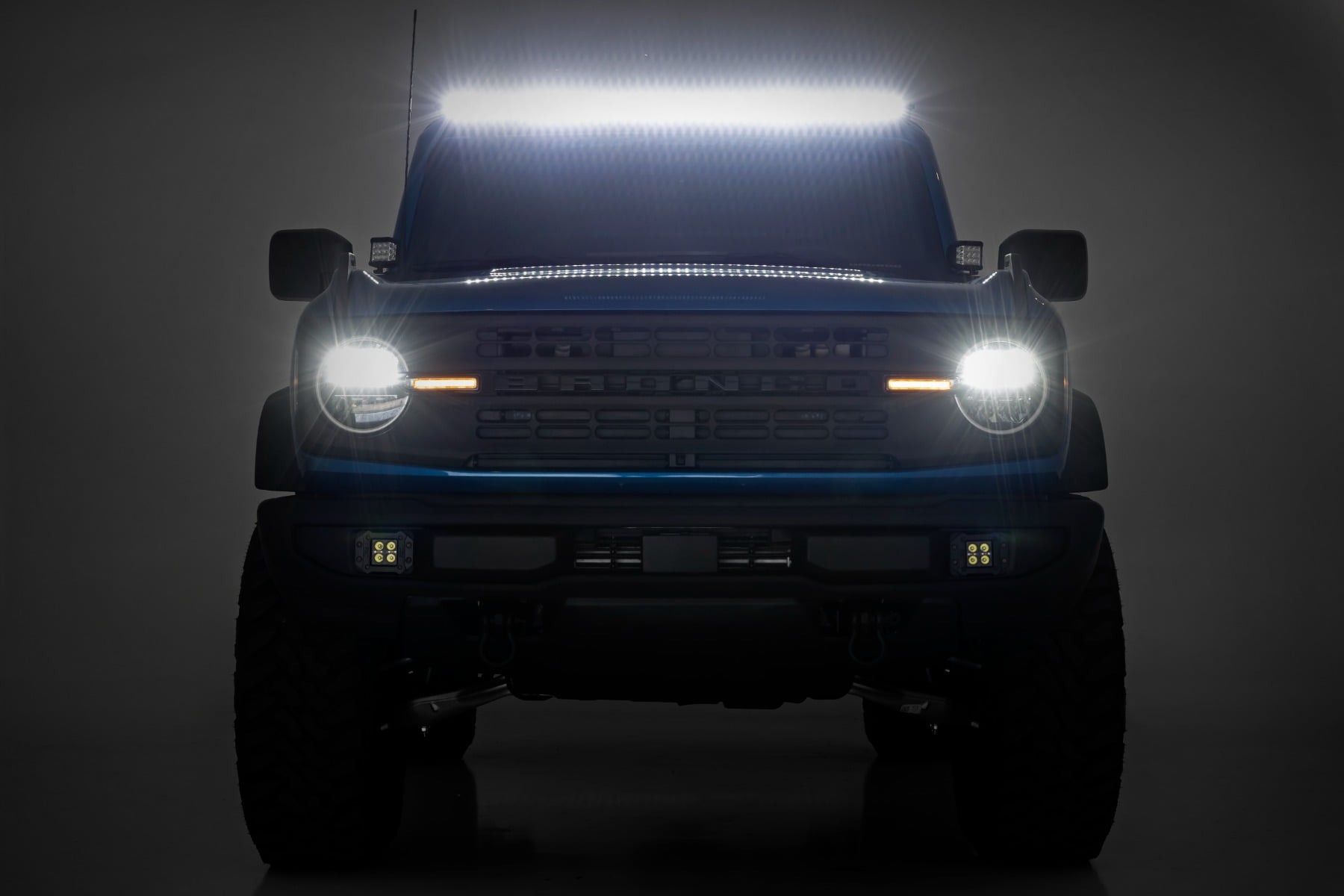 LED Light Kit | Upper Windshield | 50" Black Single Row | Ford Bronco (21-26) view 6