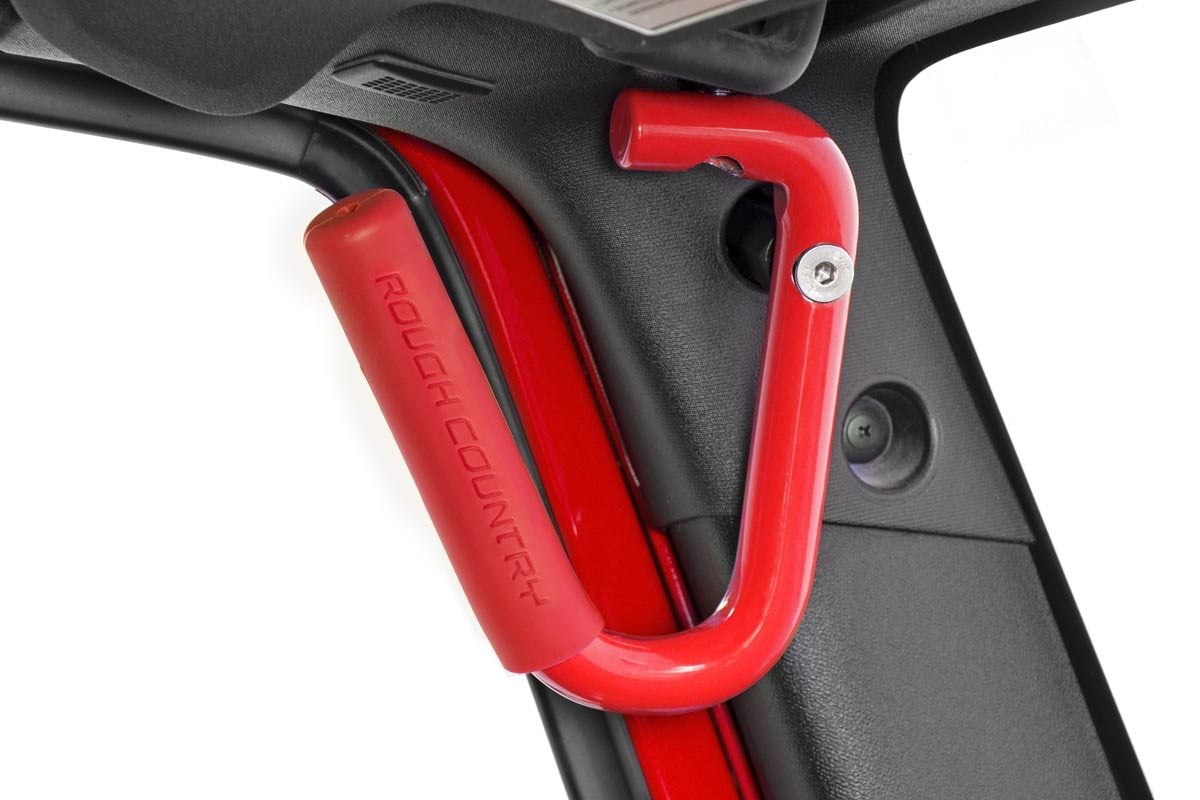 Grab Handles | Steel | FR & RR | Red | Jeep Wrangler JK/Wrangler Unlimited (07-18) view 2