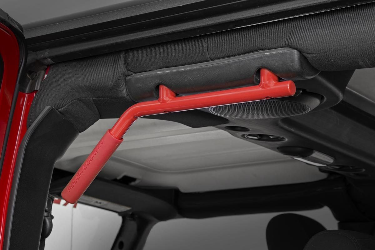Grab Handles | Steel | FR & RR | Red | Jeep Wrangler JK/Wrangler Unlimited (07-18) view 3