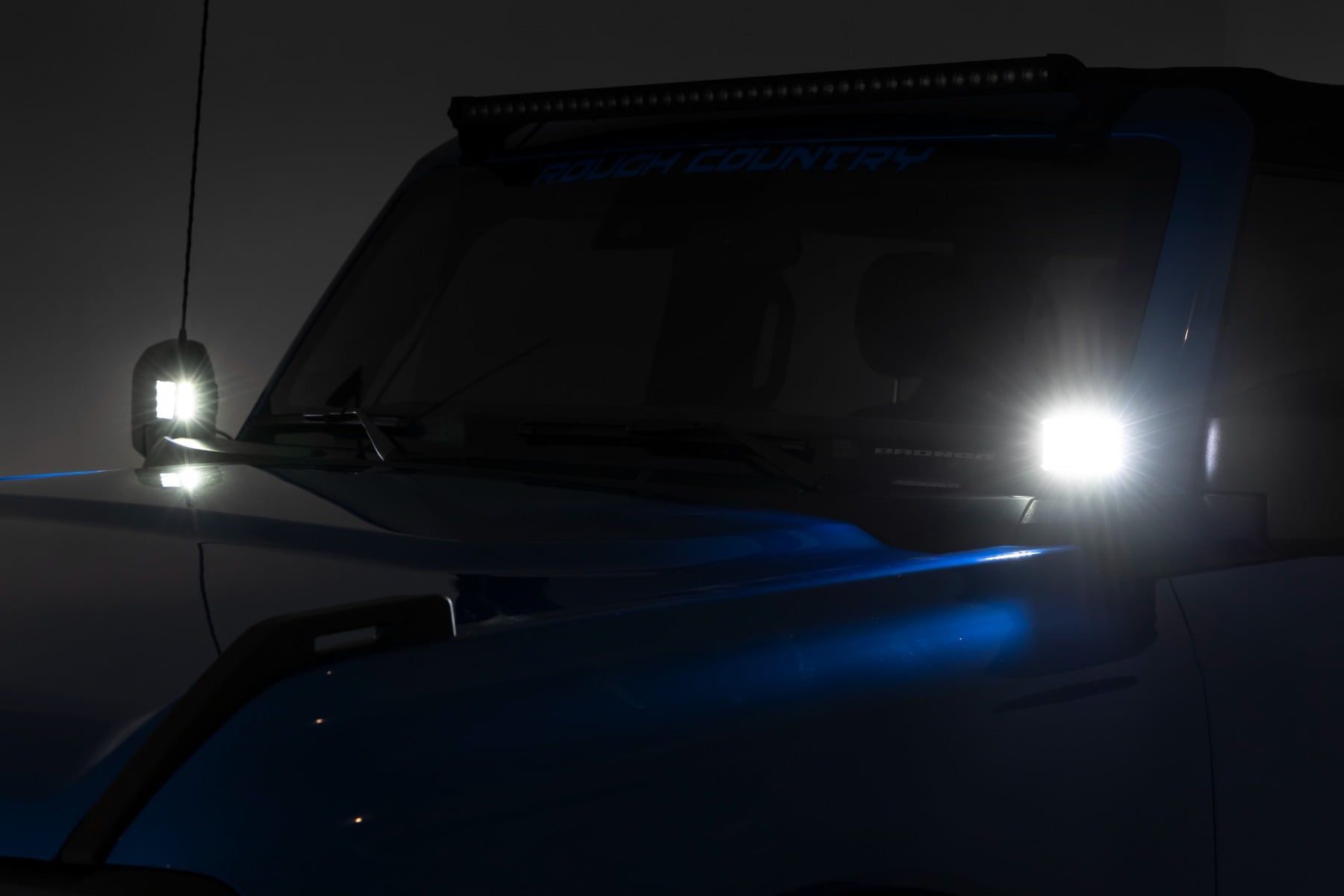 LED Light Kit | Ditch Mount | 2" Black Pair | Flood Pattern | Ford Bronco (21-26) — view 5