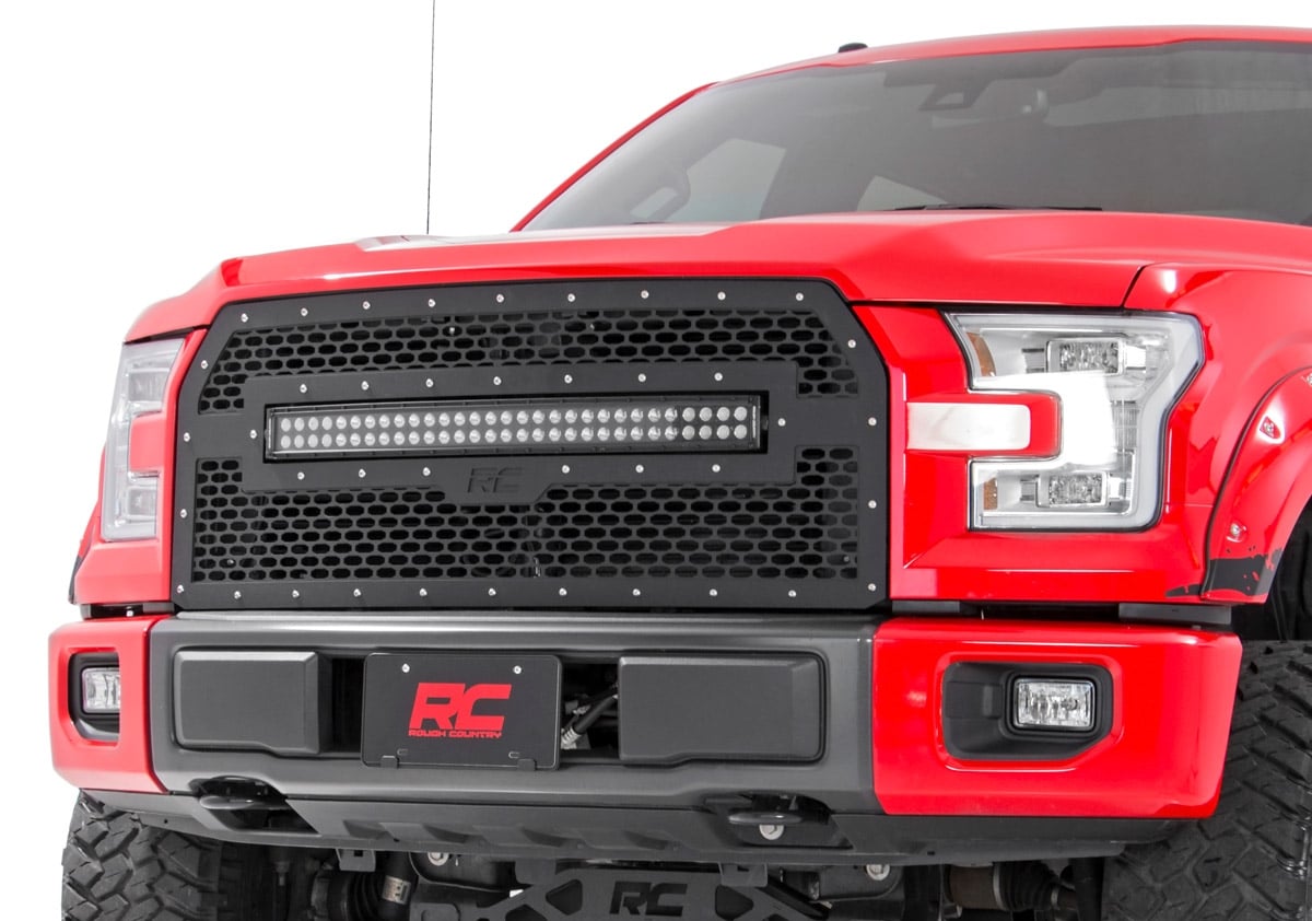 Mesh Grille | 30" Dual Row LED | Black Ser | Ford F-150 2WD/4WD (2015-2017) — view 2
