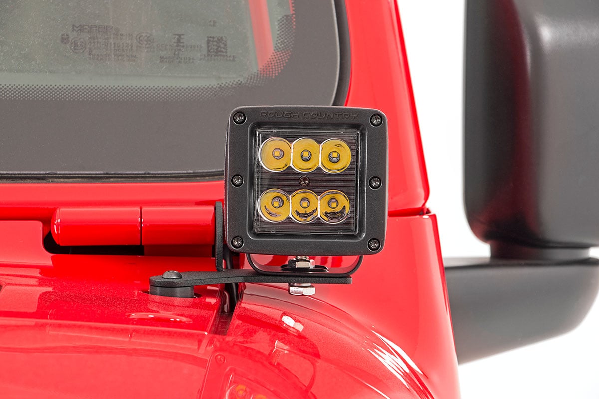 LED Light Kit | Hinge Mount | 2" Black Pair | Amber DRL | Jeep Gladiator JT/Wrangler JL (18-26) — view 3