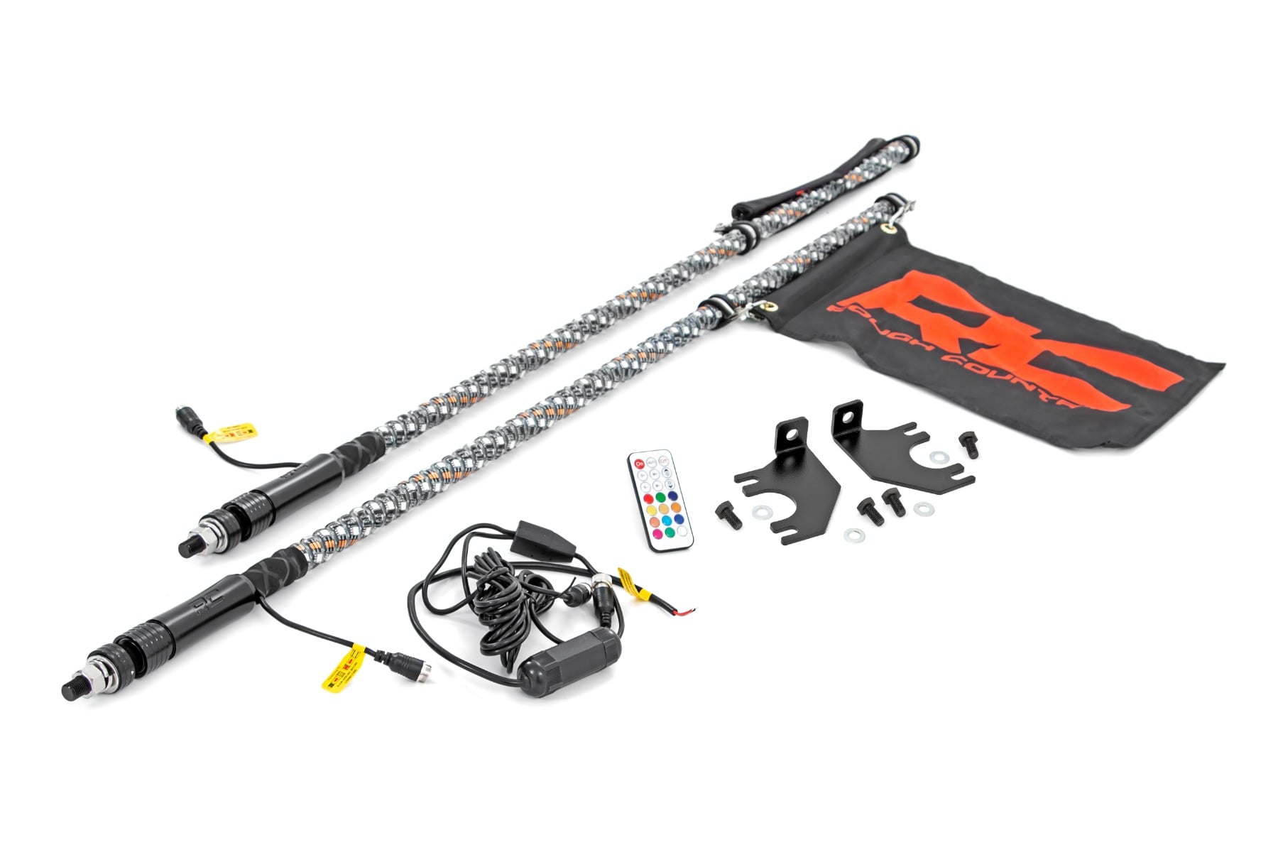 LED Lighting - Whip Mount | Cage | 4' Multl-Color LED Whip Pair | Kawasaki Teryx4 800