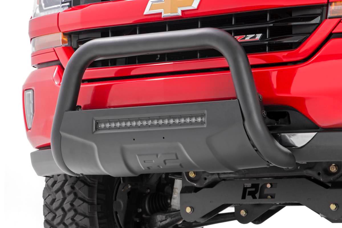 Rough Country Black Bull Bar w/LED Light Bar