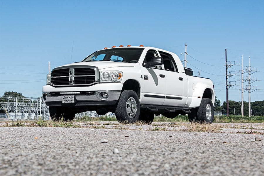 LED Light Kit | Bumper Mount | 20" Black Single Row | White DRL | Ram 2500 (03-18)/3500 (03-18) — view 3