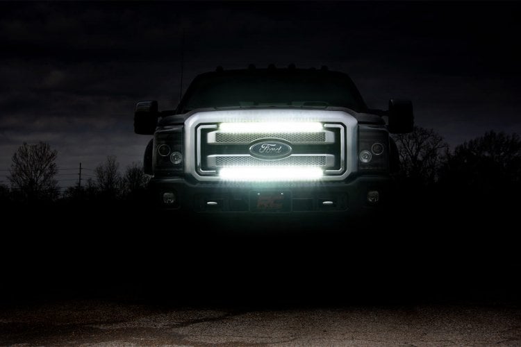 LED Light Kit | Grill Mount | 30" Black Single Row Pair | Ford F-250/F-350 Super Duty (11-16) — view 3