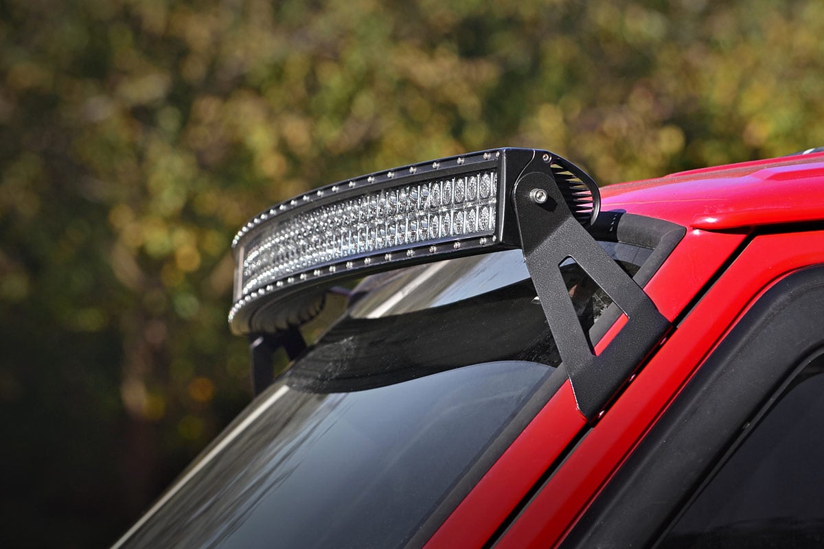 LED Light Kit | Windshield Mount | 50" BLK Single Row | Jeep Cherokee XJ (84-01) — view 2