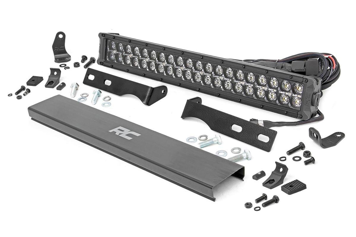 LED Light Kit | Bumper Mount | 20" Black Dual Row| Amber DRL | Jeep Grand Cherokee WK2 (11-20) — view 2
