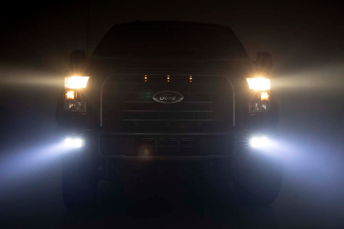 LED Light Kit | Fog Mount | Dual 2" Black Pairs | Spot/Flood | Ford F-150 (15-17) — view 4