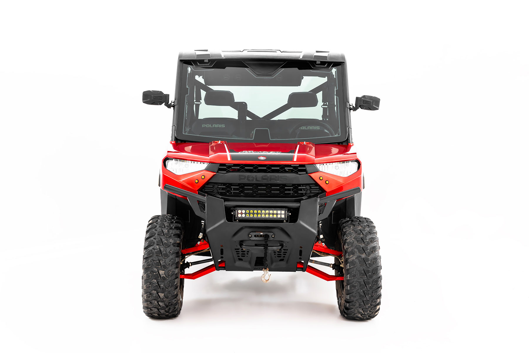 Red Forged Alum High Clearance 2" Fwd Offset Control Arms w/Ball Joints | Polaris Ranger 1000XP 3