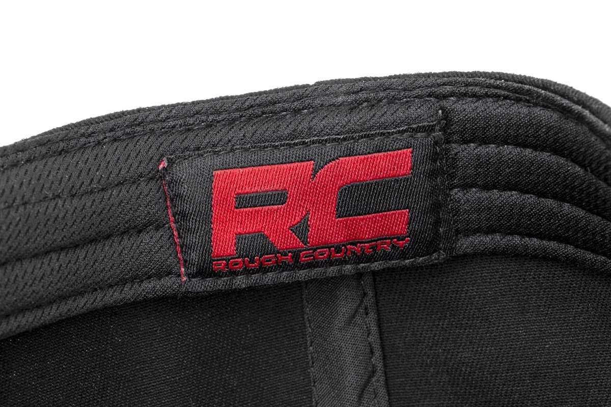 Rough Country Hat | Flat Bill | Red Logo | Black view 3